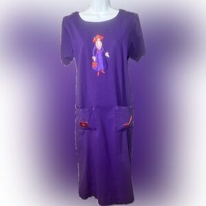Vintage Red Hat Lady 100% Cotton Muumuu Housedress Craftcore